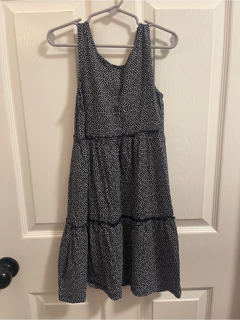 H&M Navy with White Dot Tiered Sundress